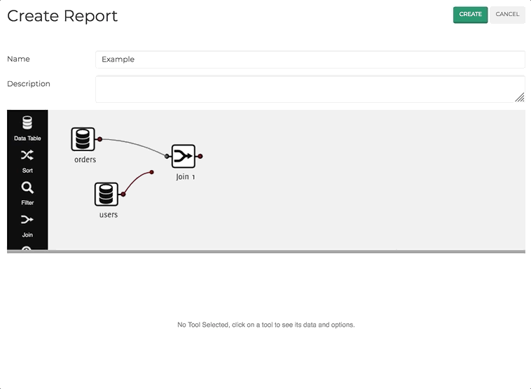 Screenshot of QueryTree report builder