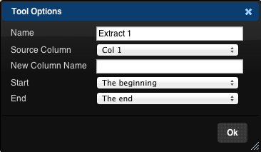 Extract Tool Options