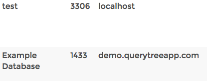QueryTree App's simple table view